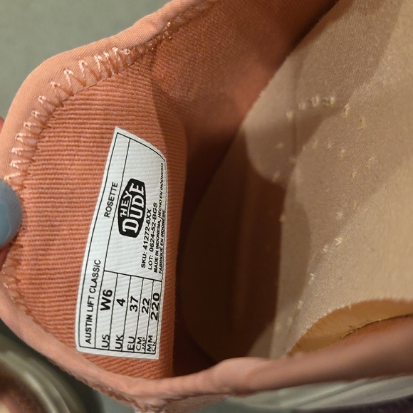 NWT Hey Dude Austin Lift Classic Rosette Pink Suede Slip-On Loafers, W6 - Picture 10 of 11